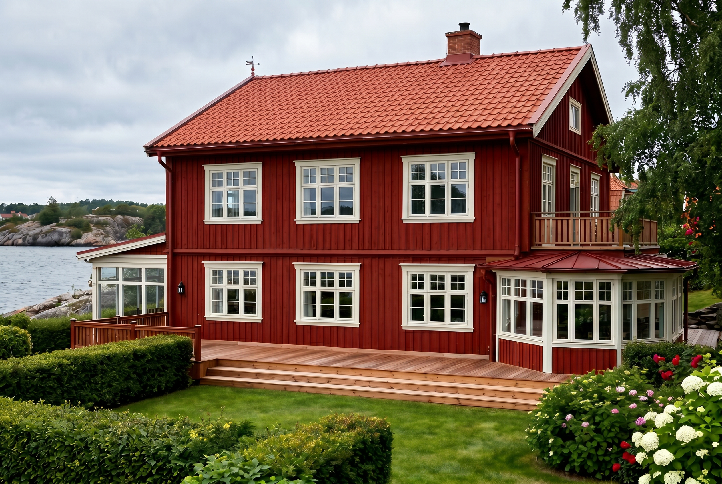 Skräddarsytt trähus i skärgårdsmiljö